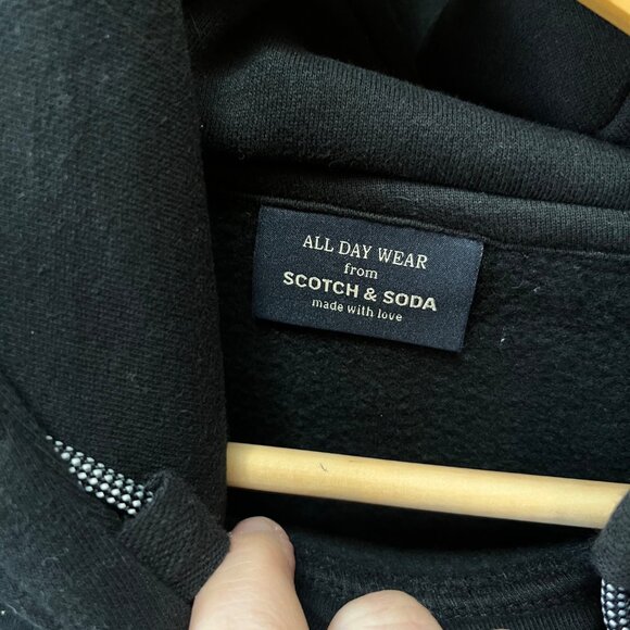 Scotch & Soda Black Hoodie With "Party Starter" Red Print Small - Picture 3 of 5